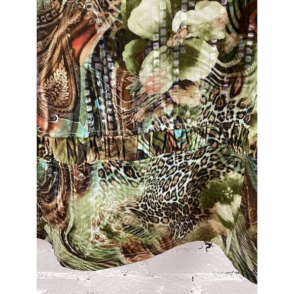 Toni Morgan Jacket Women's L Short Full Zip Floral Animal Print Clear Sequins - Picture 8 of 14